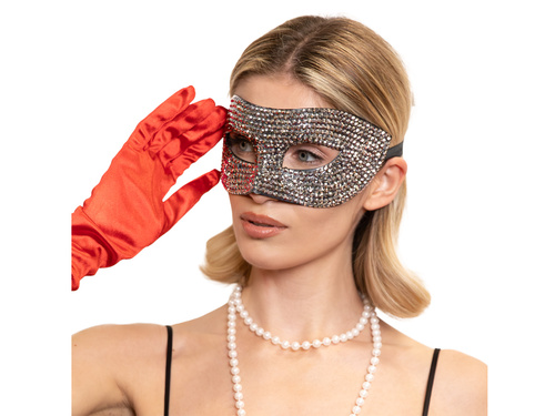 Maska karnawałowa z cyrkoniami - 1 szt.