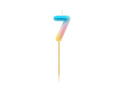 Pastel ombre number candle - 7 - seven