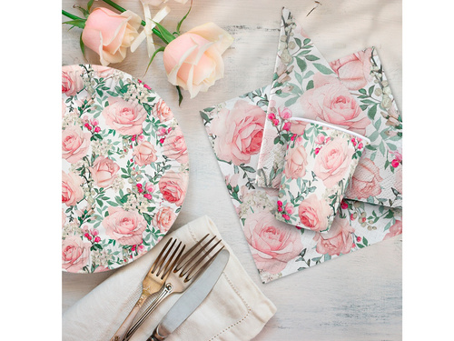 Paper cups Roses - 250 ml - 8 pcs.