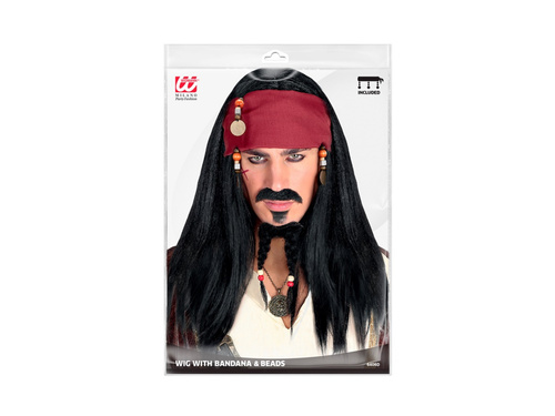 Peruka Pirata z Karaibów z bandaną i koralikami