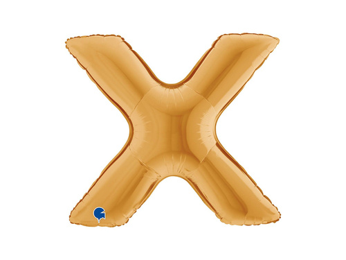 Balon foliowy literka X złoty - 40" - 1 szt.