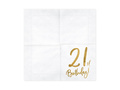 Napkins with the number 21 for birthday - 33 cm - 20 pcs.