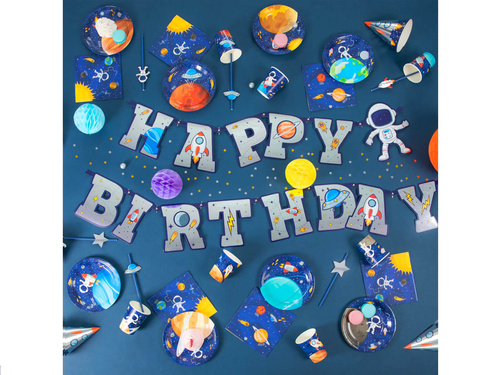 Birthday plates Planets - 18 cm - 8 pcs.