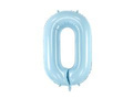 Balon foliowy cyfra 0 błękitna - 86 cm - 1 szt.