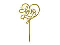 Gold mirrored plexiglass topper for Love cake - 15 cm