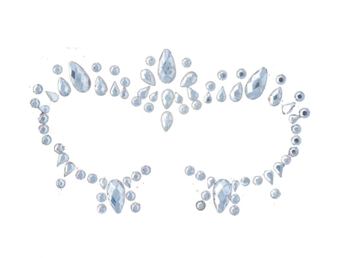 Silver adhesive face jewellery