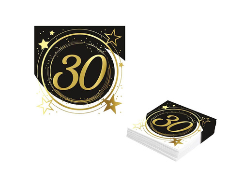 30th Luncheon Napkins - 33 cm - 12 pcs