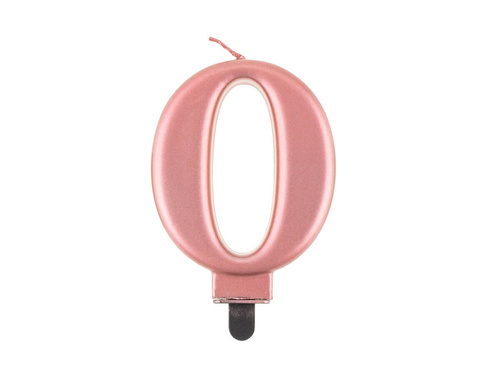 Metallic number candle rose gold - 0 - zero