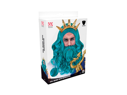 Peruka Posejdona / Neptuna z brodą i wąsami