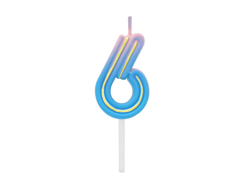Neon number candle - 6 - six
