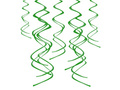 Hanging decoration swirls green - 60 cm - 5 pcs.