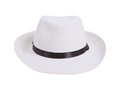 Kapelusz gangstera biały z czarną lamówką - 1 szt.