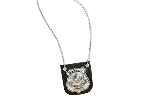 Hanging metal police badge - 1 pc