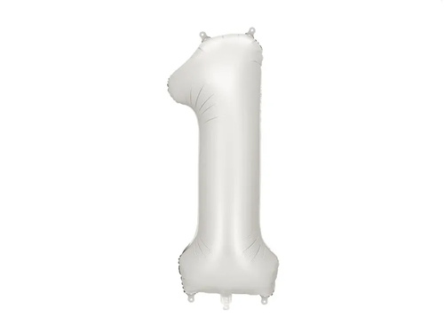 Balon foliowy srebrna cyfra 1 - 86 cm - 1 szt.