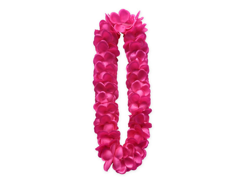 Hawaiian satin pink necklace - 120 cm - 1 piece.