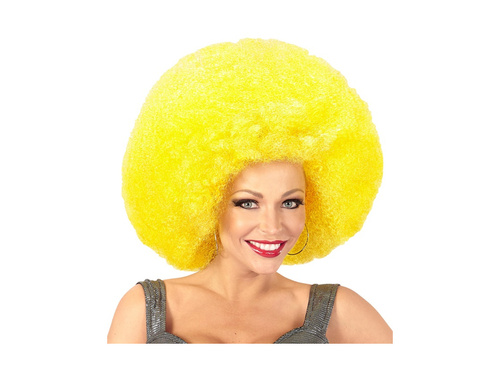 Żółta duża peruka afro wysokiej jakości