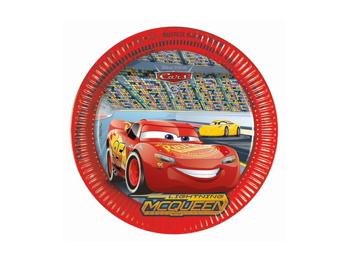 Talerzyki papierowe na urodziny Cars 3 - 23 cm - 8 szt.