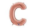 Balon foliowy litera C różowe złoto - 66 cm - 1 szt.