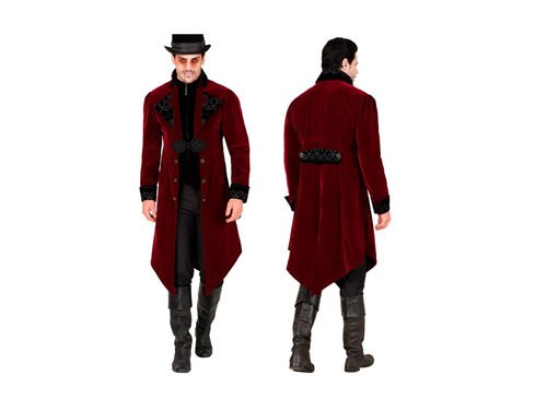 Strój gotycki z bordowego aksamitu