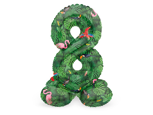 Foil balloon standing number 8 Jungle - 72 cm - 1 pc.