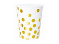 White paper cups with gold peas - 250 ml - 6 pcs.