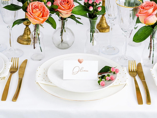 Business cards for the table Heart - 10 x 5 cm - 10 pcs.