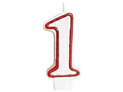 18th Birthday Red Candle - 8 cm - 2 pcs