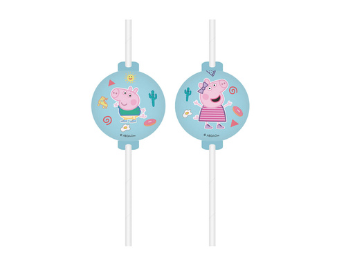 Peppa Pig birthday straws - 4 pcs.