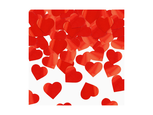 Tuba strzelająca - metaliczne czerwone serca - 30 cm - 1 szt.