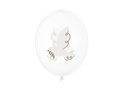 Transparent latex balloons with dove - 30 cm - 6 pcs.