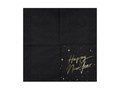 Happy New Year black napkins - 33 cm - 20 pcs.