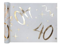 Printed table runner decoration for 40th birthday - 30 cm x 5 m - 1 pc.