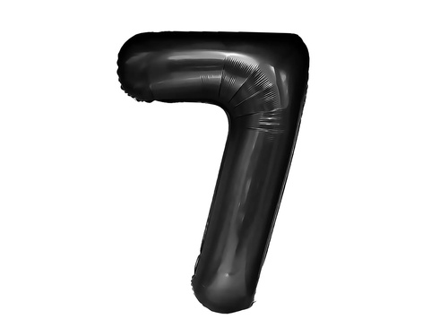 Balon foliowy cyfra 7 czarna - 100 cm - 1 szt.