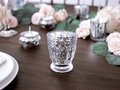Glass candlesticks - silver - 8 cm - 4 pcs.