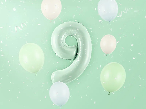 Number 9 Green Foil Balloon - 72 cm - 1 pc