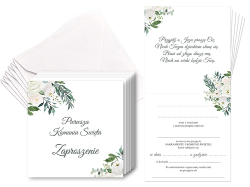 Comunion invitation card & envelope - 6 pcs