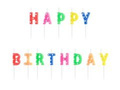Spades candles inscription - colorful Happy Birthday inscription