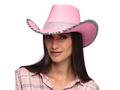 Kapelusz kowbojski z cekinami różowy - 1 szt.