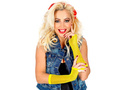Pair of yellow neon gloves
