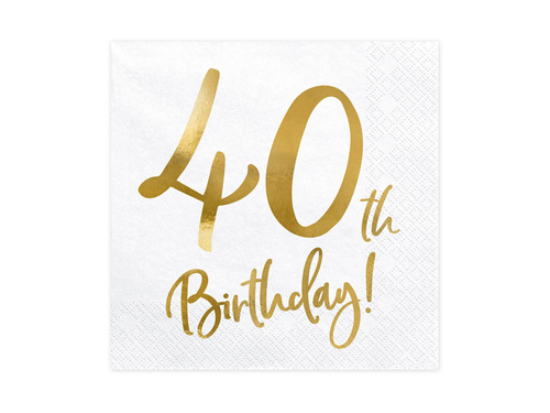 Fortieth birthday napkins - 33cm - 20 pcs.