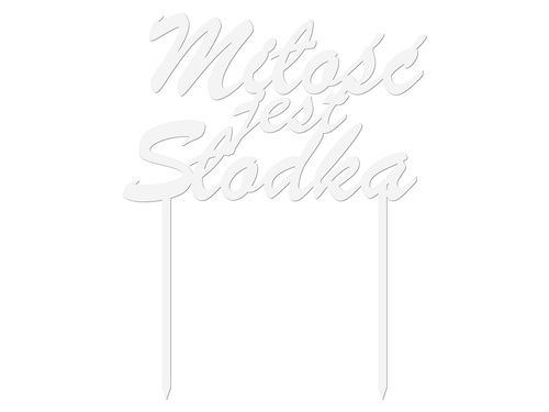 White plexiglass cake topper for Love is Sweet - 15 cm