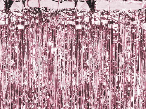 Kurtyna - zasłona na drzwi metaliczna różowe złoto - 200 cm x 100 cm