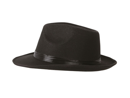 Black gangster hat with ribbon - 1 pc