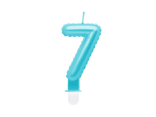 Pearl number candle light blue - 7 - seven