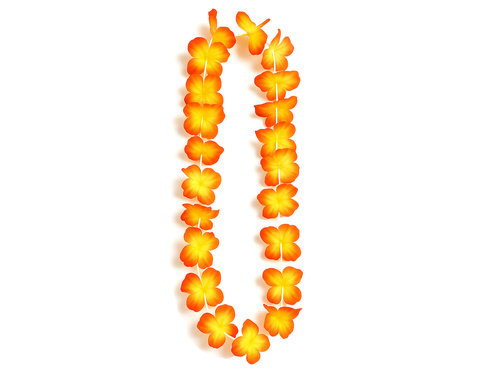 Naszyjnik hawajski pomarańczowo-żółty - 90 cm - 1 szt.