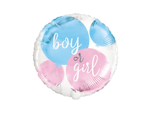 Foil balloon "boy or girl" for Baby Shower - 1 pc.