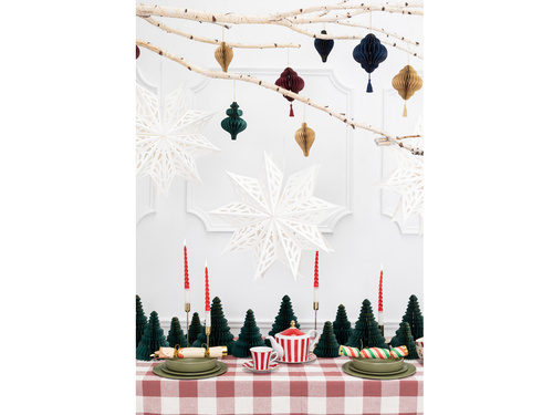 Dekoracja wisząca gwiazda papierowa biała - 50 cm