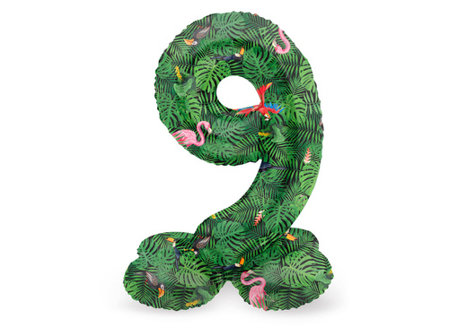 Foil balloon standing number 9 Jungle - 72 cm - 1 pc.