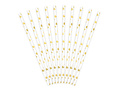 Paper tube straws golden hearts - 19,5 cm - 10 pcs.