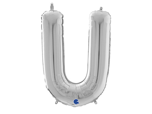 SuperShape Letter "U" Silver Foil Balloon - 66 cm - 1 pc